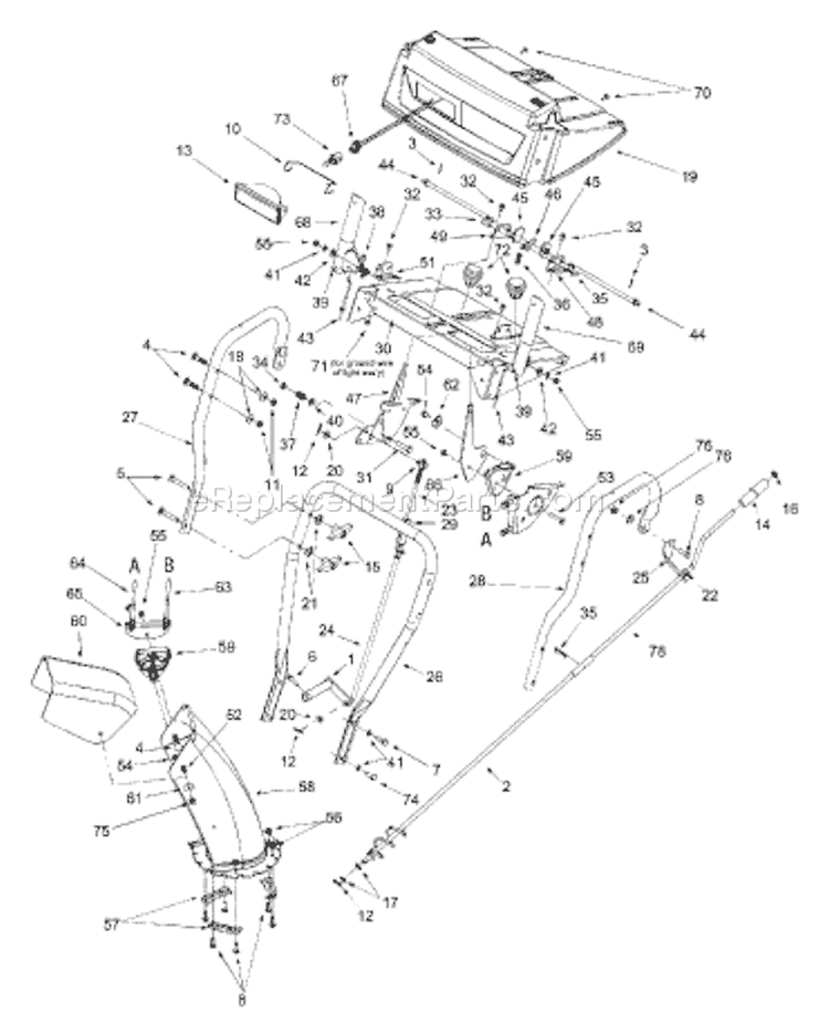 Page E Diagram and Parts List for 31AE663H401 2002 Yard Man Snow Blower